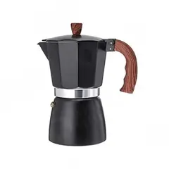 MAILYDEAS HOGAR Y MAS - Cafetera Italiana de Aluminio con mango madera, 12 Tazas