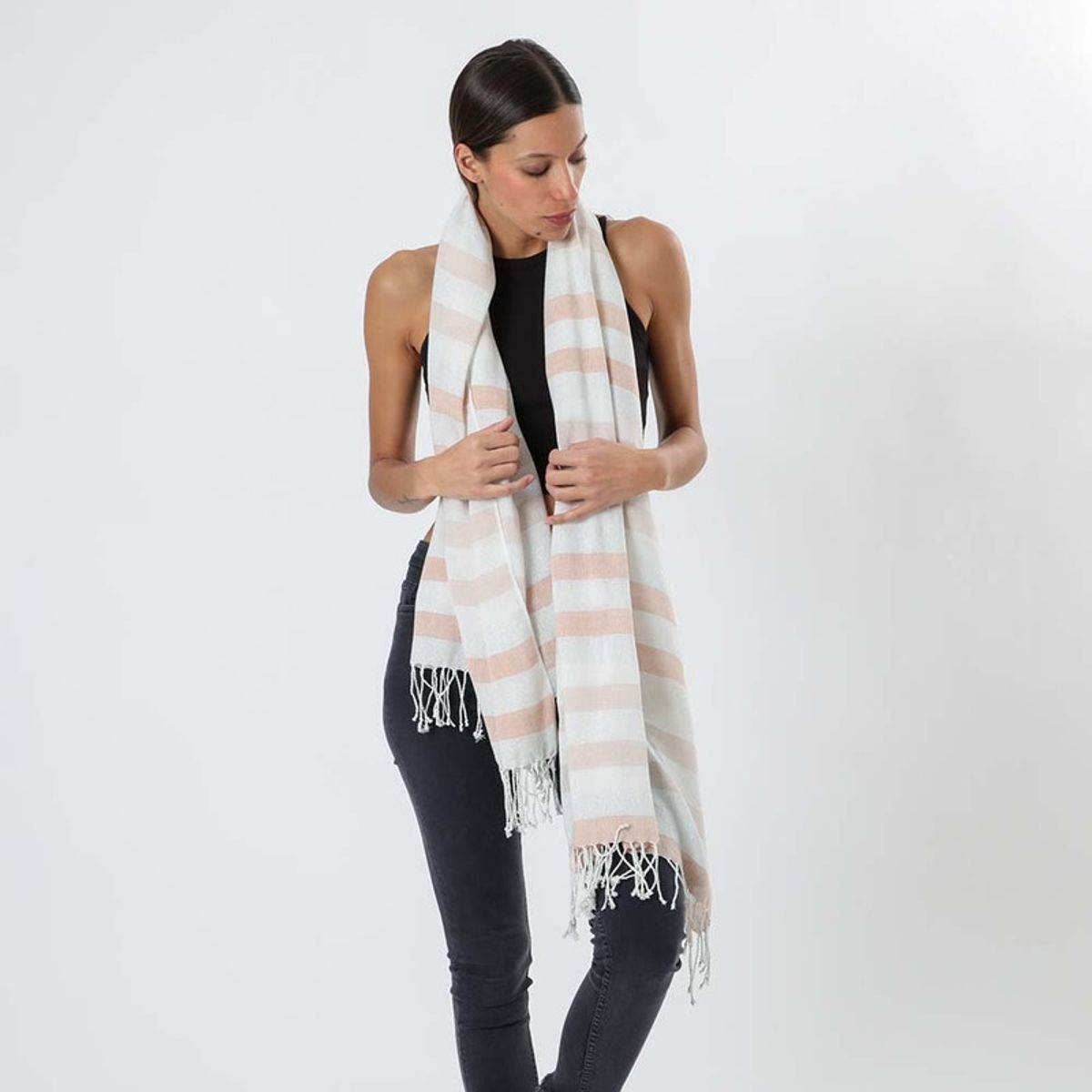 I D - Pañuelo Liso Rayas Rojo i-D