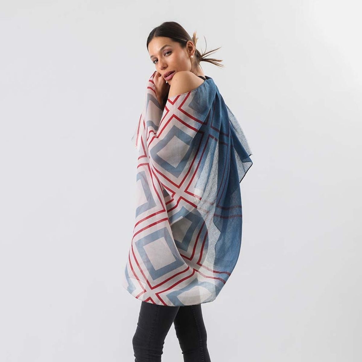 I D - Pañuelo Estampado Margaux Azul i-D