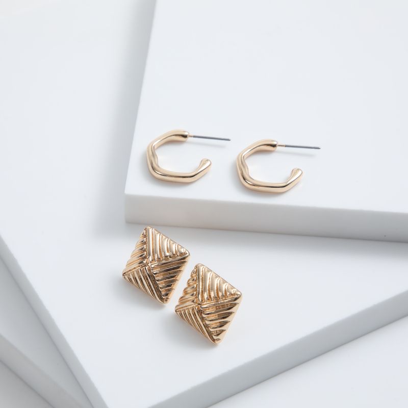 I D - Set Aros Sable Dorado i-D
