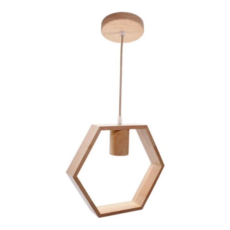 WANT - Lampara Decorativa Retro Colgante Vintage Soquete E27 Madera