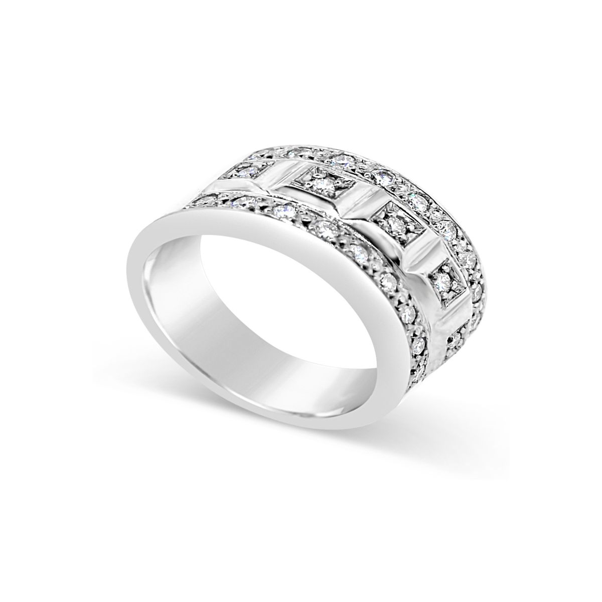 JB JOYAS BARON - Anillo de Oro Blanco 18kt Modelo Ekati con 23 Diamantes Corte Brillante de 2pts