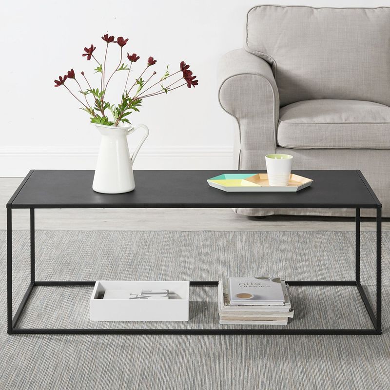 LIVING MARKET - Mesa de centro Leknes Negra Hand Made