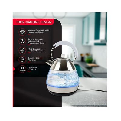 Imagen 2 del producto Hervidor Vidrio Templado 17L Thor Diamond Design