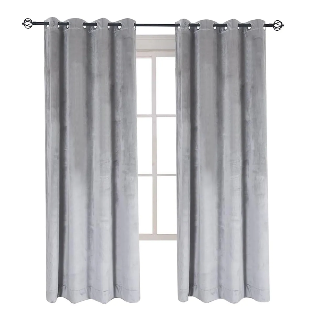 CASATUA - Cortina 100% Blackout Engomada Terciopelox2Casatua 135x220 - Gris