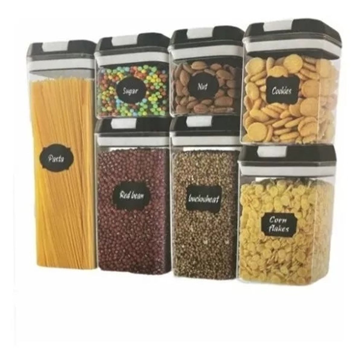 GENERICO - Set De 7 Contenedores Hermeticos De Plastico Cocina Despensa