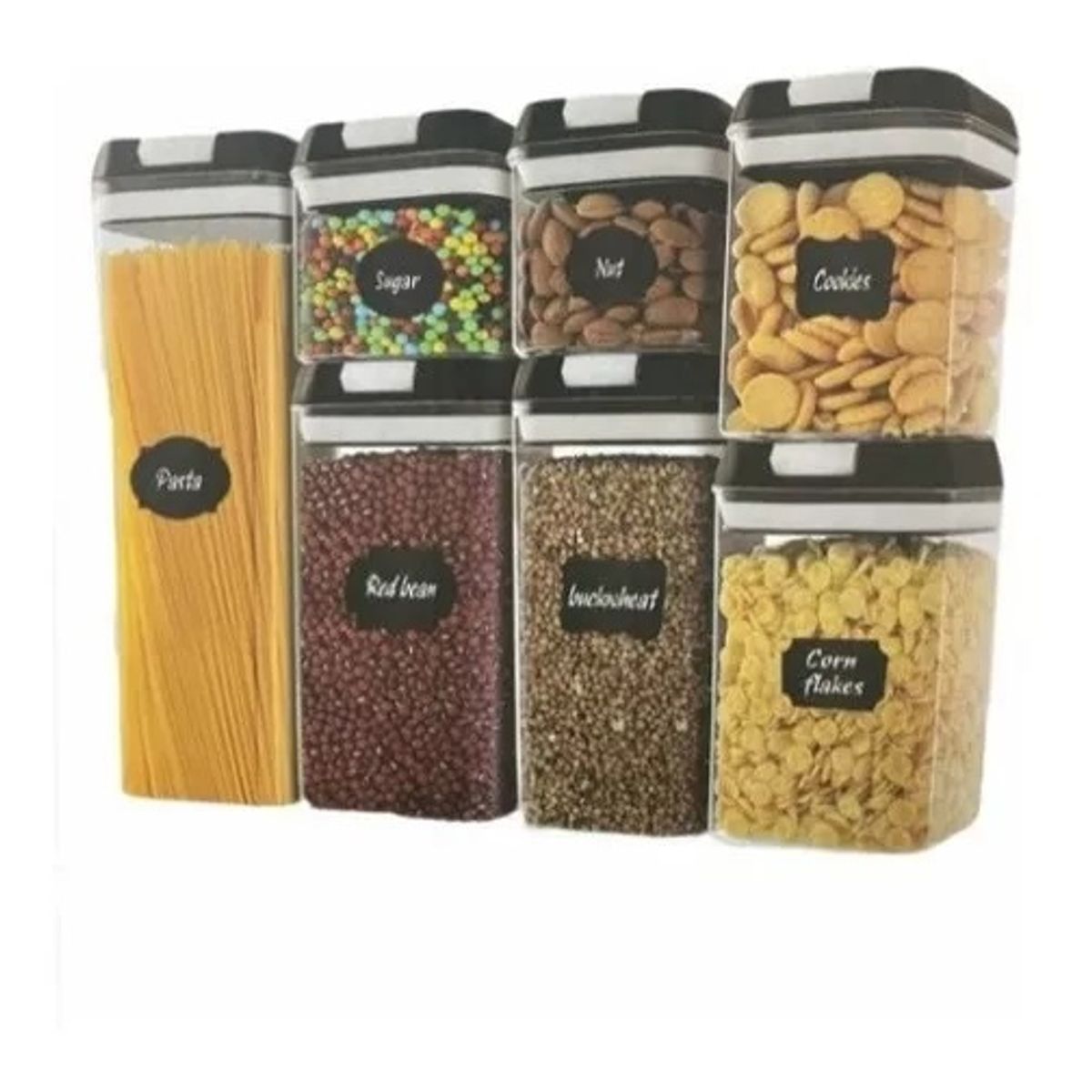 GENERICO - Set De 7 Contenedores Hermeticos De Plastico Cocina Despensa