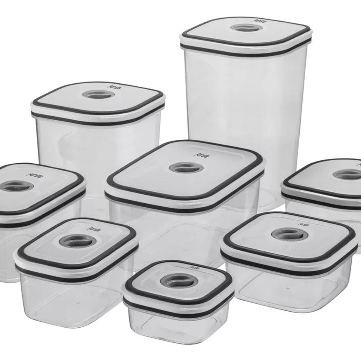 GENERICO - Set Contenedores Plasticos 8 Un Gris