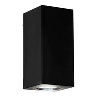 Aplique Exterior Rectangular Bidireccional Negro Gu10 Ip54