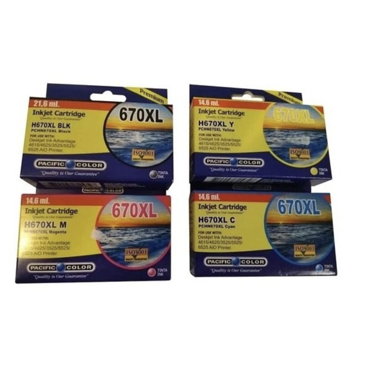 GENERICO - Pack 4 de Cartuchos Tintas Alternativas 670 Xl para Hp Deskjet 3525