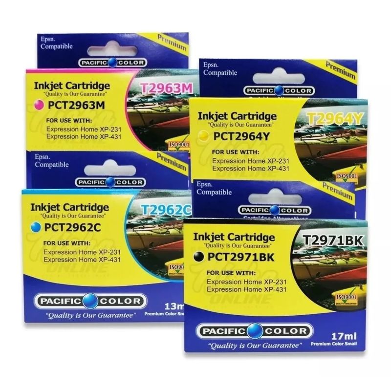 GENERICO - Pack 4 Cartuchos Tintas Alternativas 297 296 Xp231 Epson