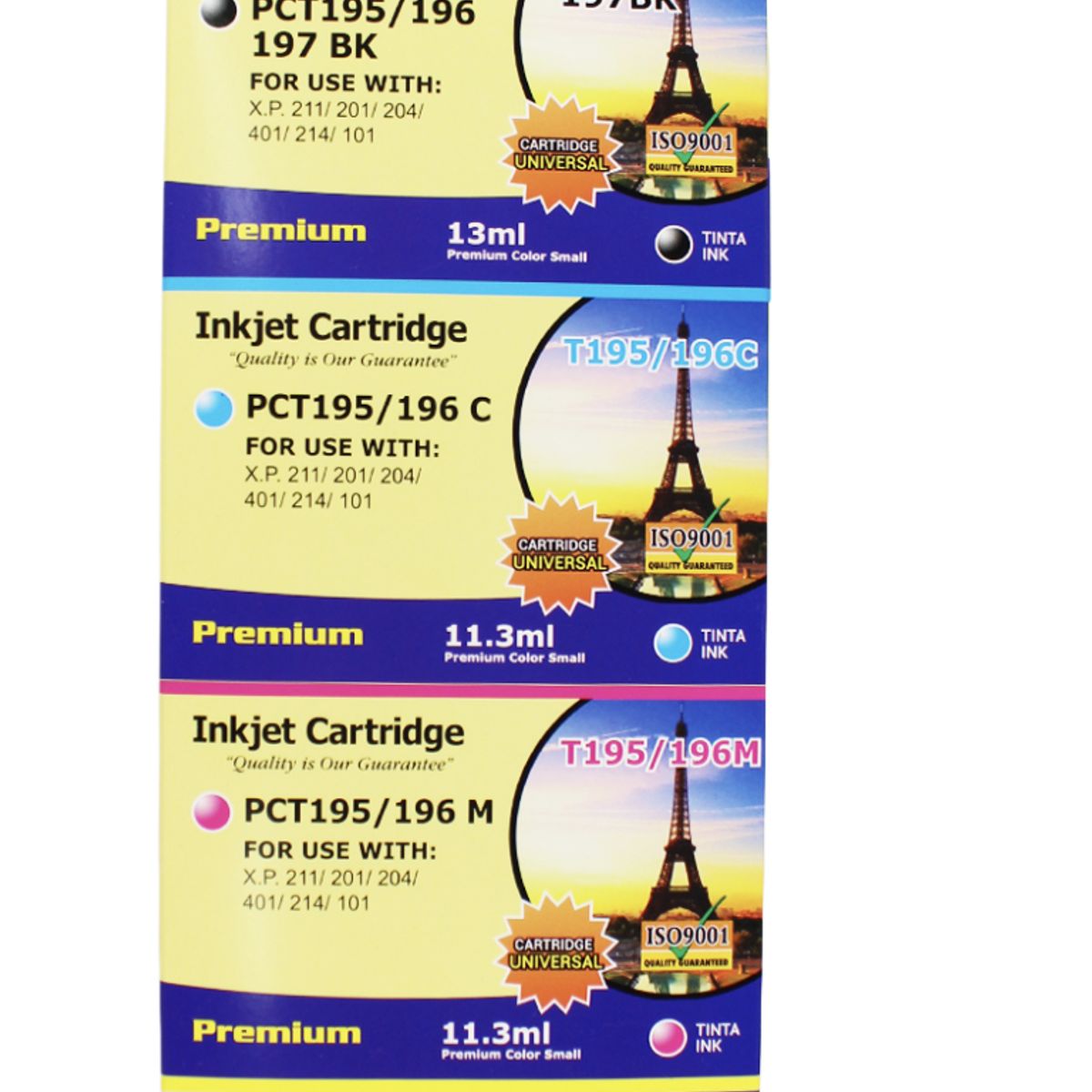 GENERICO - Pack 4 Cartuchos Tintas Alternativas 195 196 197 Xp201 Epson