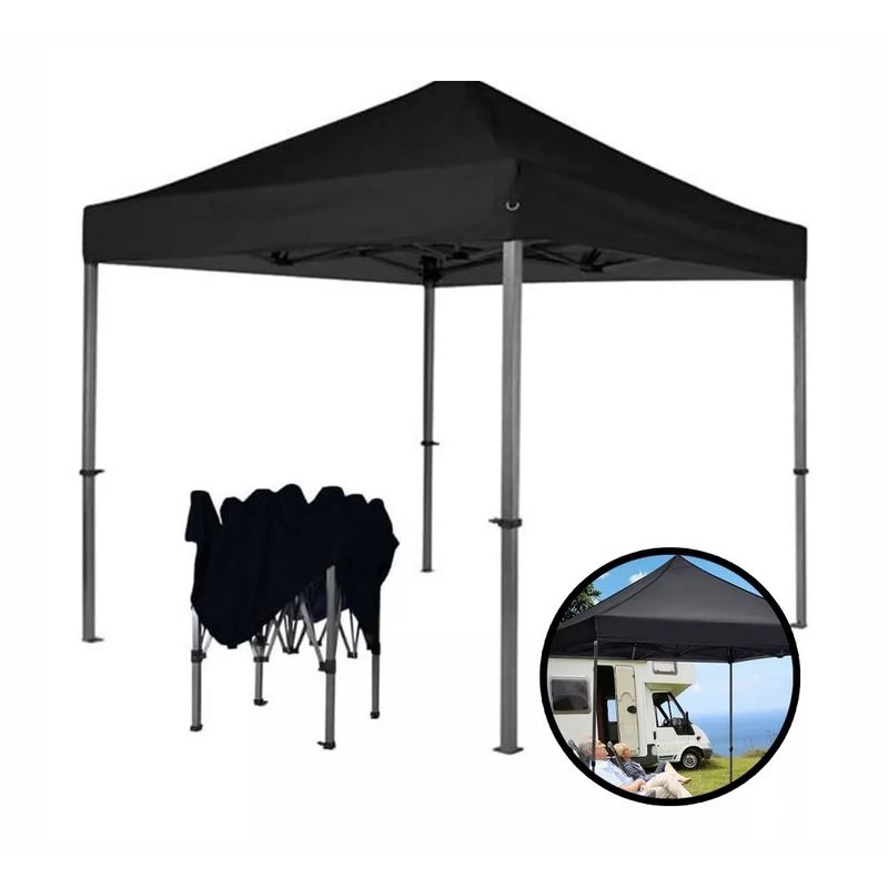 GENERICO - Toldo Negro 3x3 Mts jardin hogar