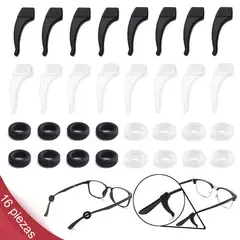 EDWINAYY - Ganchos Antideslizantes De Silicona Para Lentes 16 Piezas