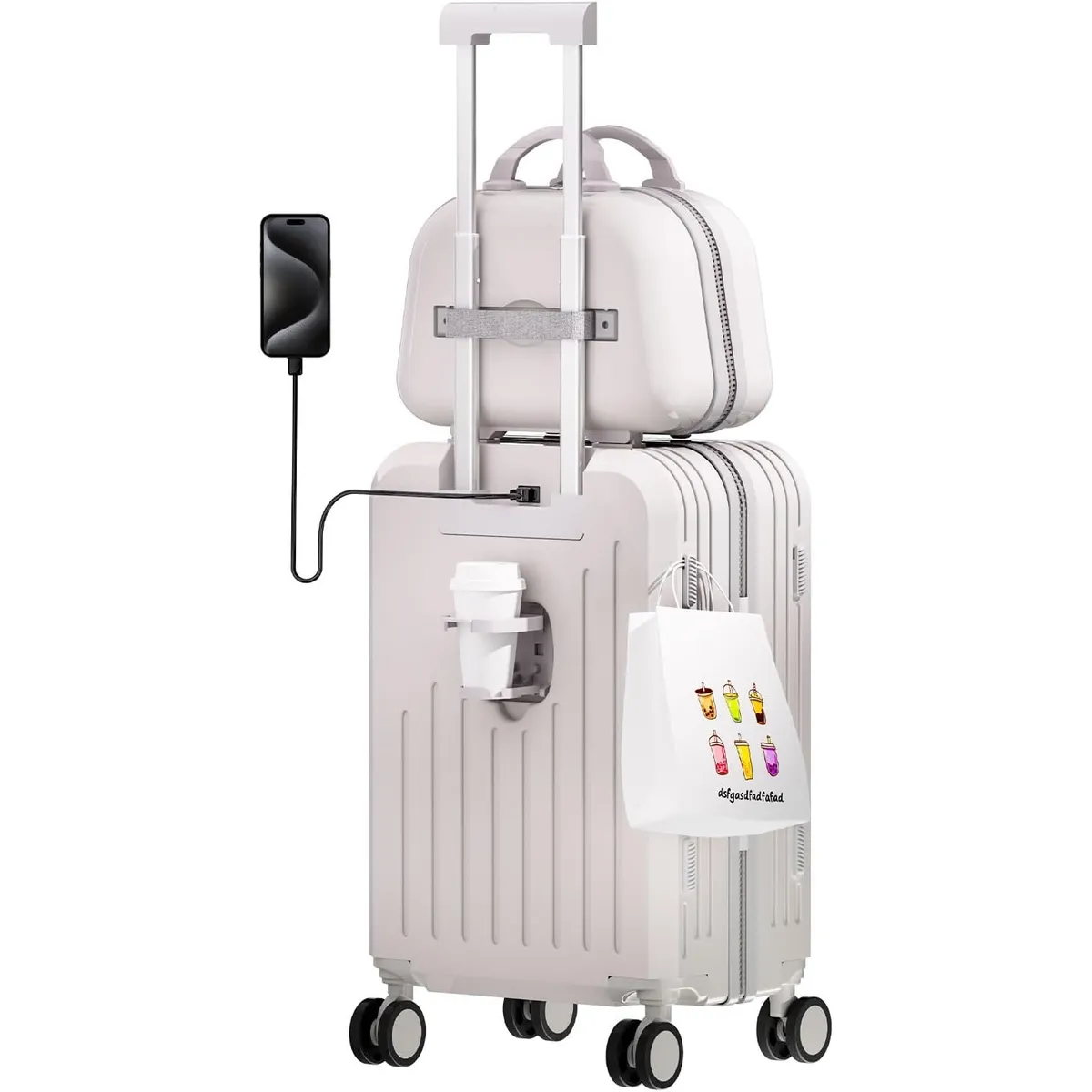 BLUEDREAMER - maletas de viaje multifuncional bolsa maleta con ruedas - Rosa  21-