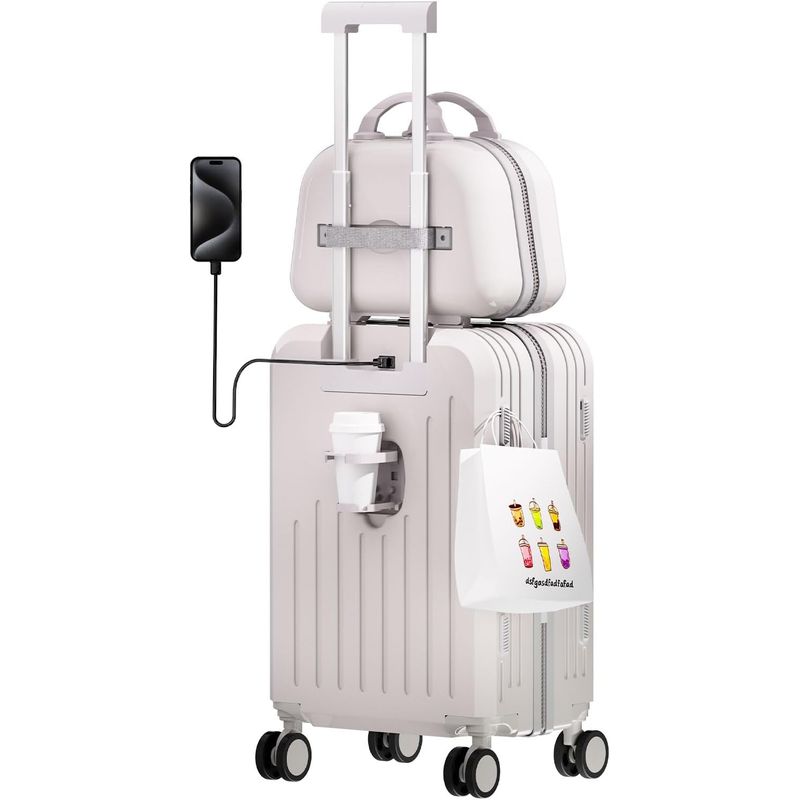 BLUEDREAMER - maletas de viaje multifuncional bolsa maleta con ruedas - Rosa  21-