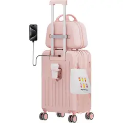 BLUEDREAMER - Maletas de viaje multifuncional bolsa maleta con ruedas - Rosa 21-