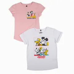 DISNEY - Pack Poleras Niña Mickey y sus Amigos Rosado