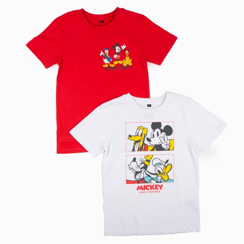 DISNEY - Pack Poleras Niño Mickey y sus Amigos Rojo Disney