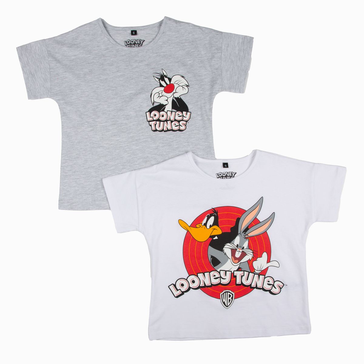 WARNER BROS - Pack Poleras Niña Silvestre Blanco Looney Tunes