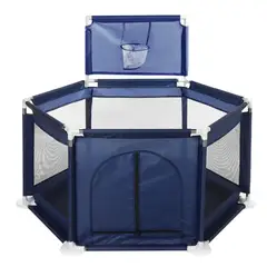 MUNDO ONLINE - Corral De Seguridad Hexagonal Para Bebés Azul + Pelotitas