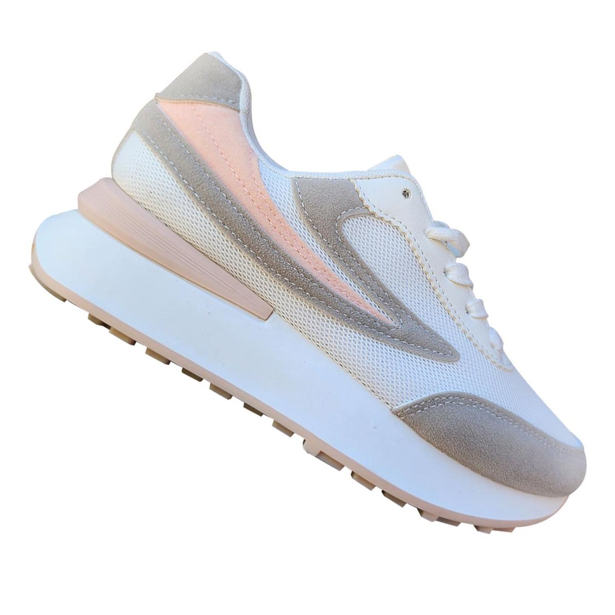 GENERICO - Zapatilla Deportiva De Mujer Con Malla Y Cordon Comoda 7482