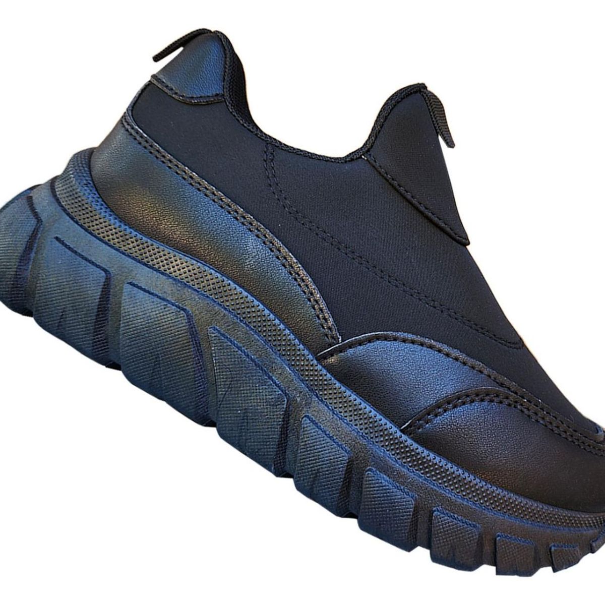 GENERICO - Zapatilla De Mujer Con Plataforma Comoda Ligera Negra 7480