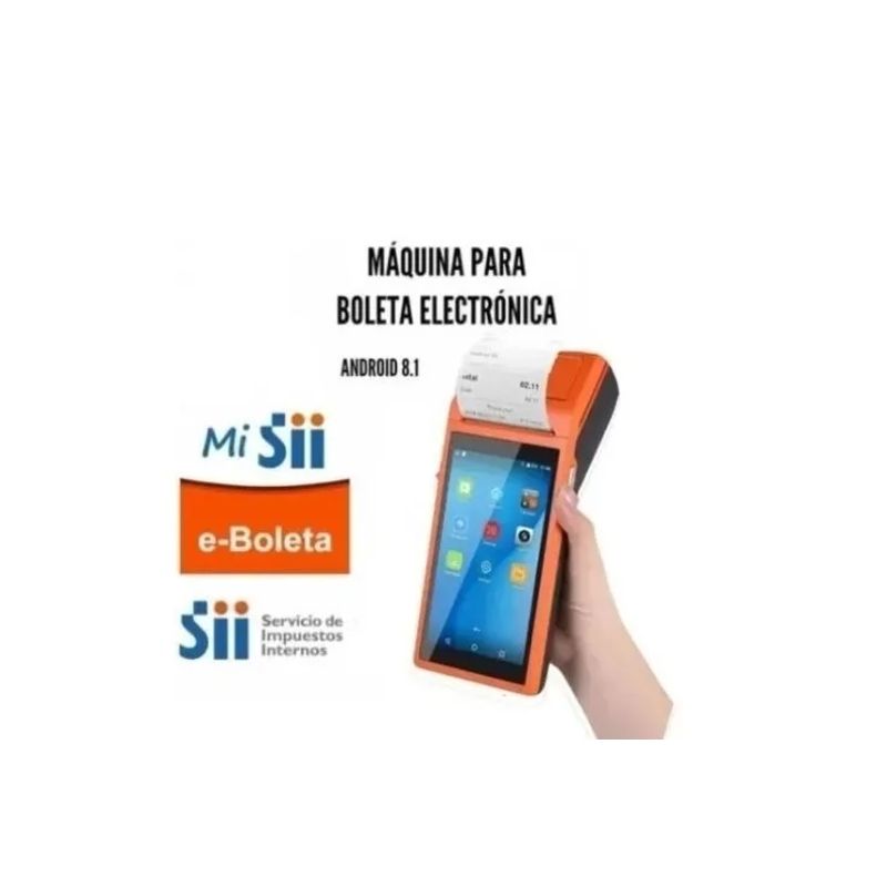 GENERICO - Mini Máquina Pos De Android Móvil Con Impresora Color naranja