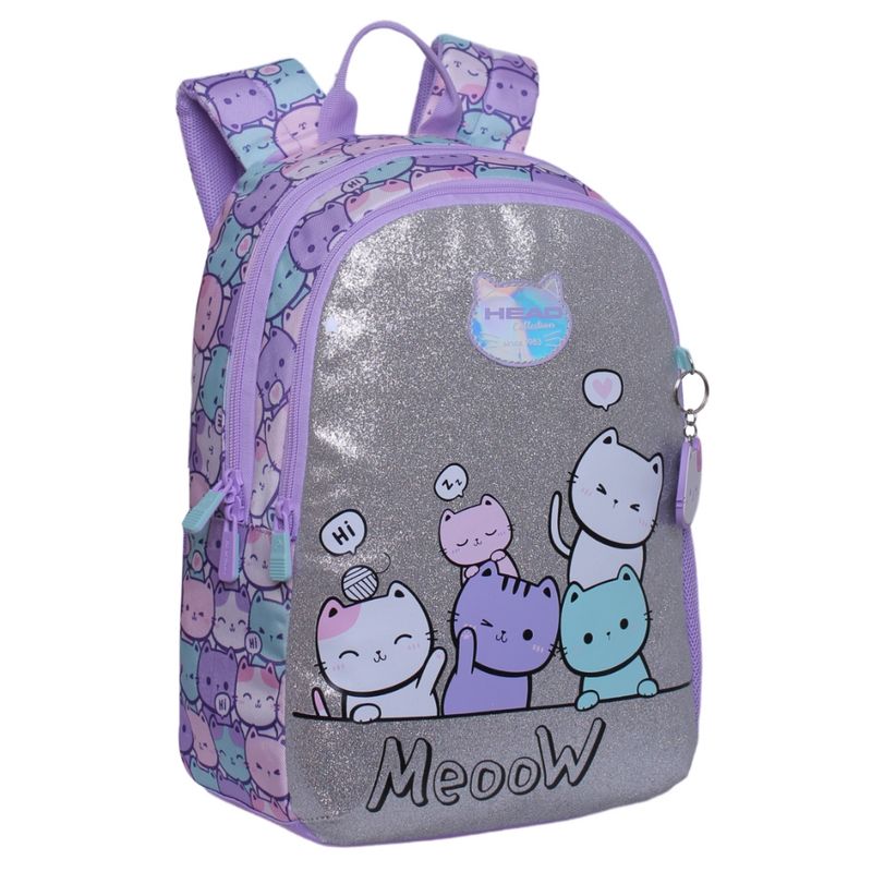 HEAD - Mochila Escolar Bionica Gatos Pastel Lila Head