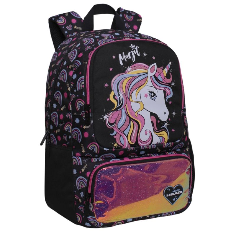 HEAD - Mochila Infantil Mujer Dance Unicornio Arcoiris Negro Head