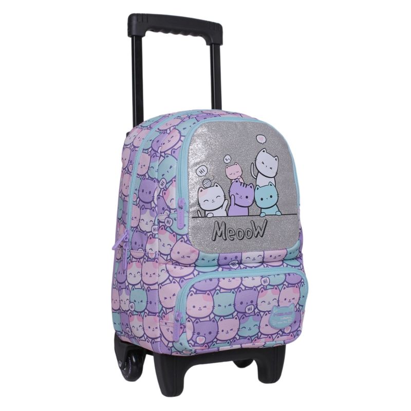 HEAD - Mochila con Ruedas Pequeña Winner Gatos Pastel Lila Head