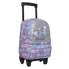 HEAD - Mochila con Ruedas Pequeña Winner Gatos Pastel Lila