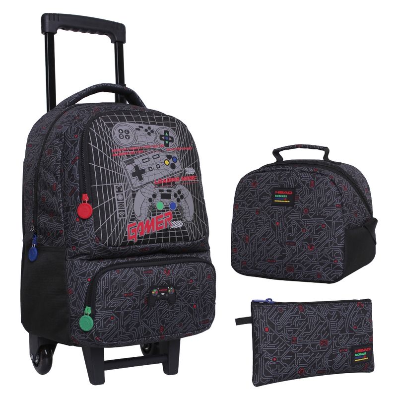 HEAD - Pack Bakan Escolar Gamer Circuito Negro Head