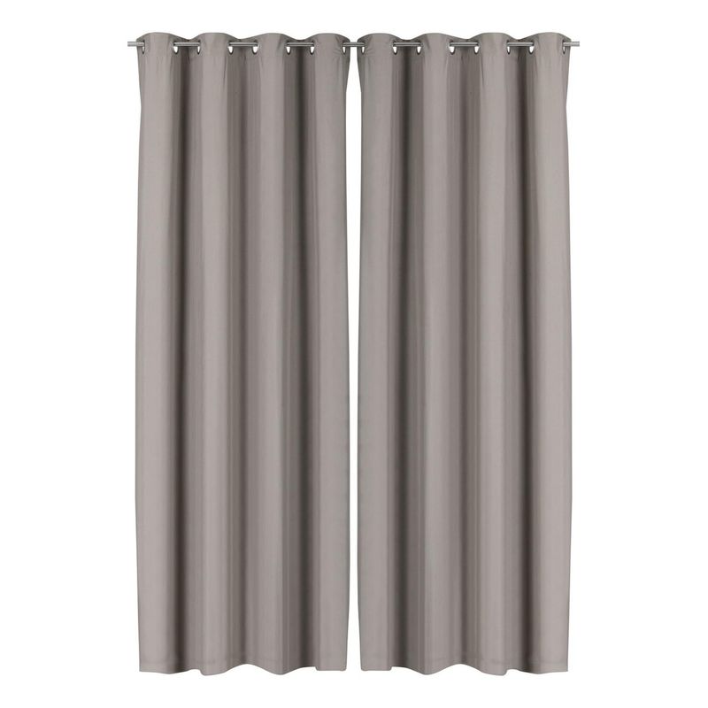 CLEMS CORTINAS - Pack 2 Cortina Tradicional 100% Blackout Cafe Claro