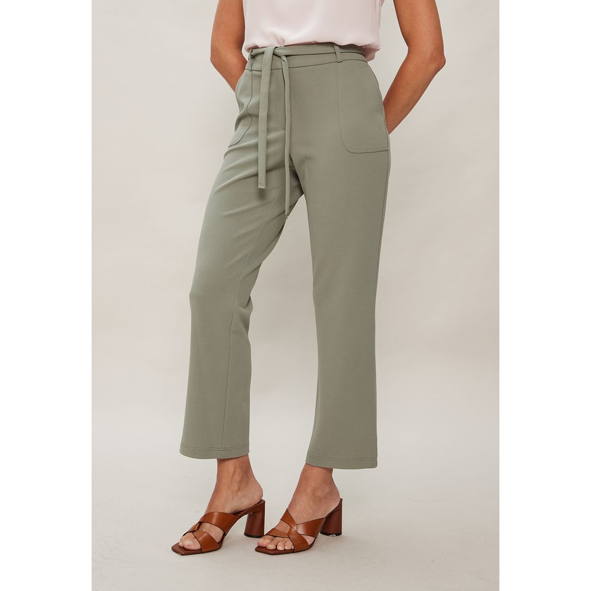 MA GRIFFE - Pantalon Taupe Mujer Magriffe