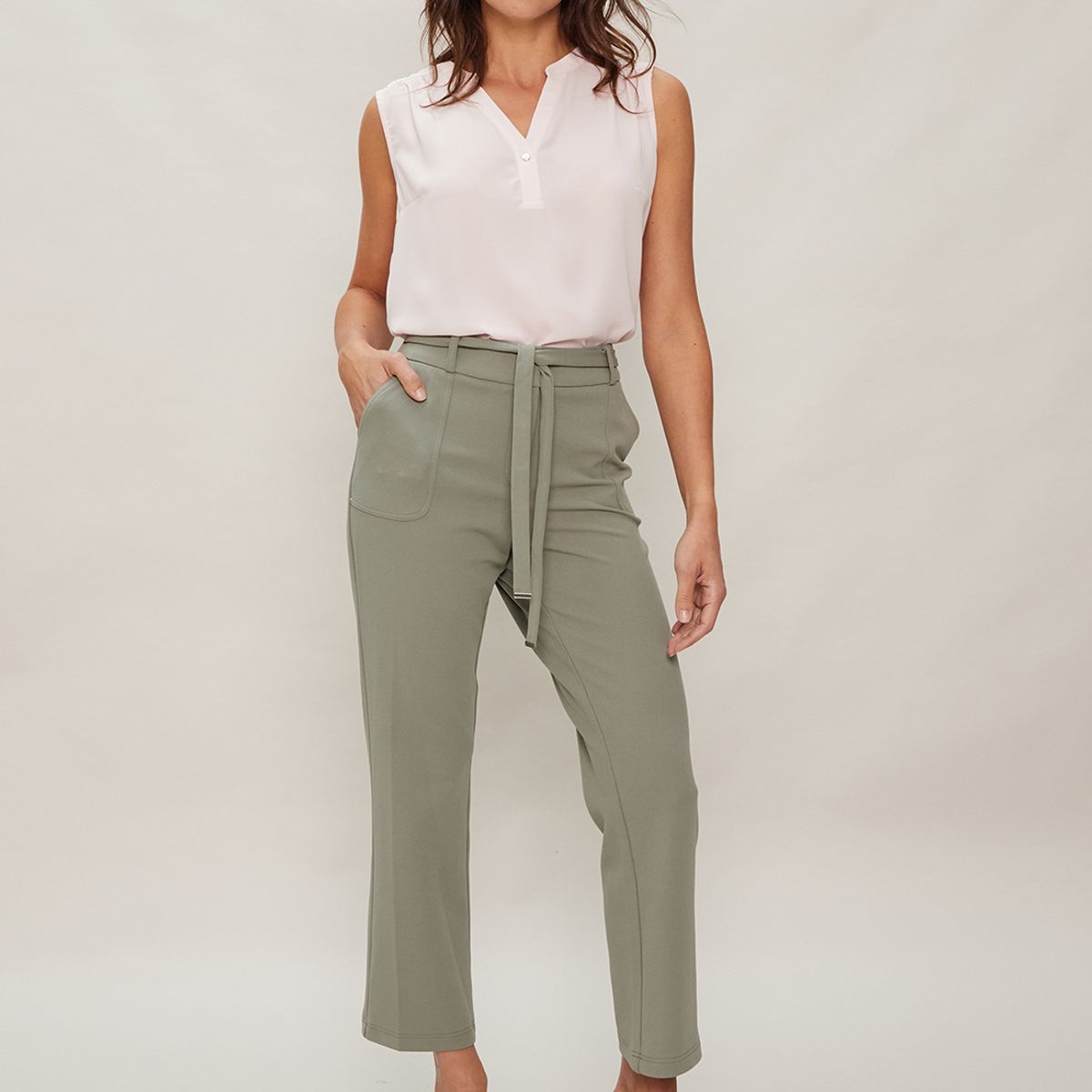 MA GRIFFE - Pantalon Taupe Mujer Magriffe