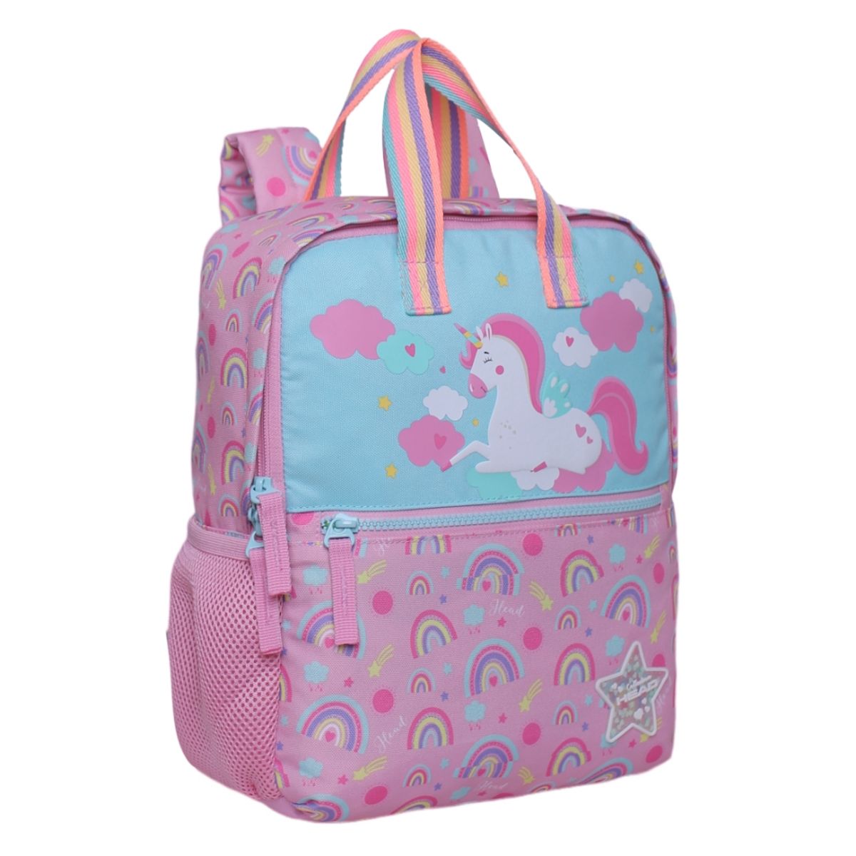HEAD - Mochila Fashion Infantil Pepa Unicornio Arcoiris Rosado Head