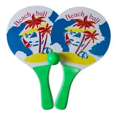 GENERICO - Par Paletas De Playa + 1 Pelota Verano Entretenimiento