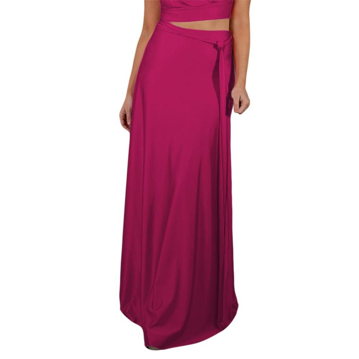 MARIA PASKARO - Falda Larga Veracruz Magenta Lycra Dupont Maria Paskaro - Magenta