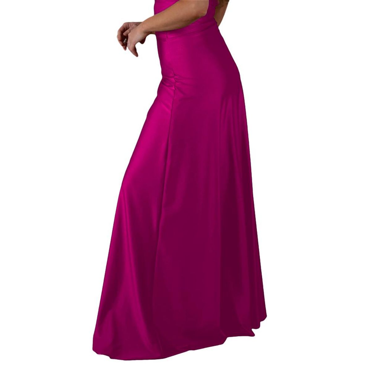 MARIA PASKARO - Falda Larga Veracruz Magenta Lycra Dupont Maria Paskaro - Magenta