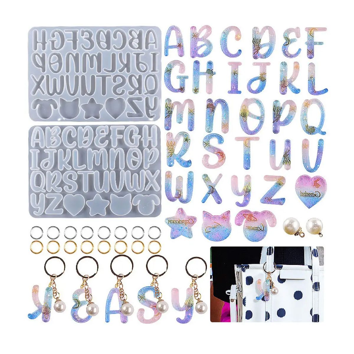 GENERICO - Molde De Silicona Resina Epóxica Letras Alfabeto Figuras Abecedario