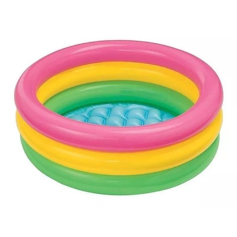 GENERICO - Piscina Inflable Redonda 86cm X 25cm Rosa Amarilla Y Verde