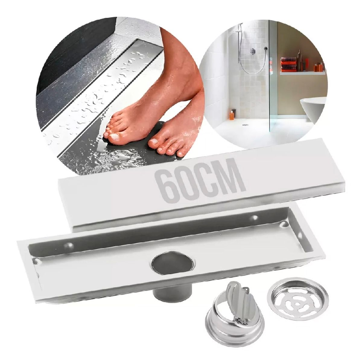 GENERICO - Rejilla De Cubierta Anti-olor Ducha Anti-obstrucción 10×60cm