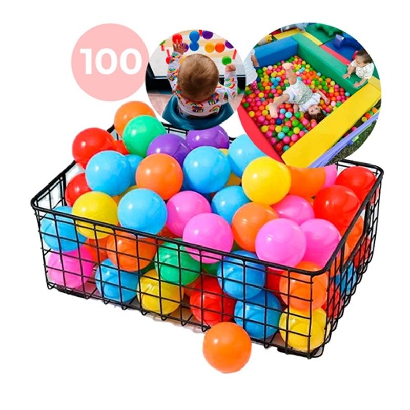GENERICO - 100 Pelotas Plásticas Colores Para Piscina Corral 5.5cm