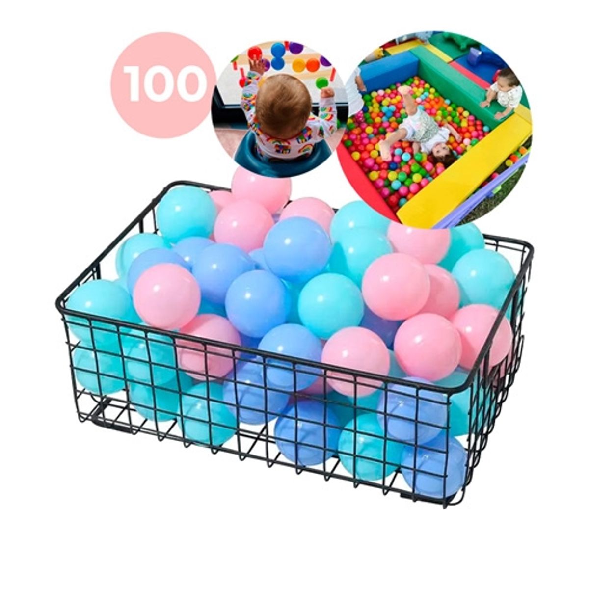 GENERICO - 100 Pelotas Plásticas Colores Para Piscina Corral 5.5cm