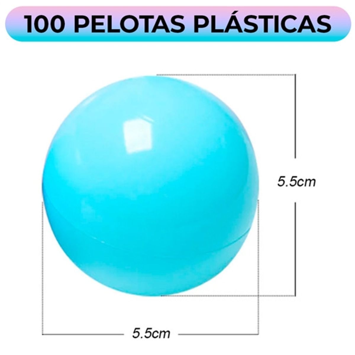 GENERICO - 100 Pelotas Plásticas Colores Para Piscina Corral 5.5cm