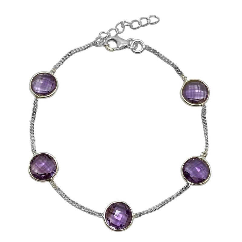 ANDREA COGGIOLA JOYAS - Pulsera Antonia Amatista Plata Fina 925