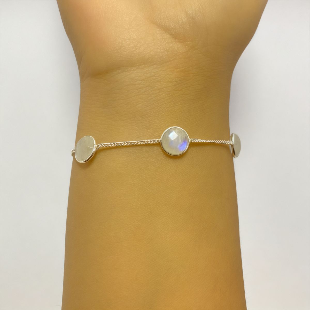 ANDREA COGGIOLA JOYAS - Pulsera Antonia Piedra Luna Plata Fina 925