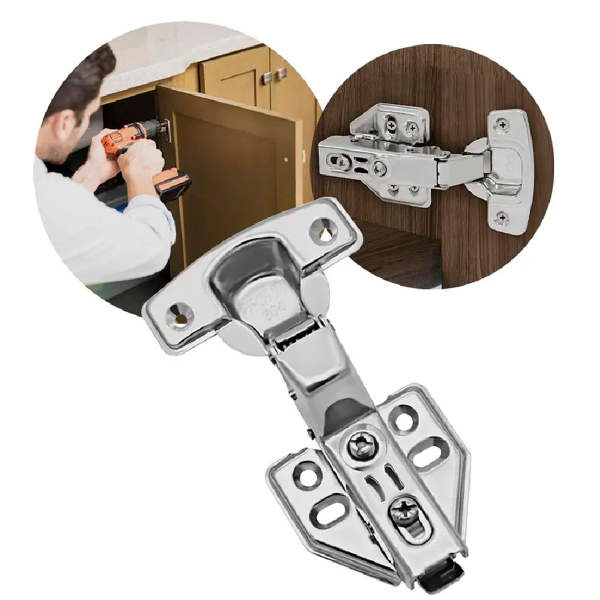 GENERICO - Bisagra Curva Reten Cierre Suave Para Muebles