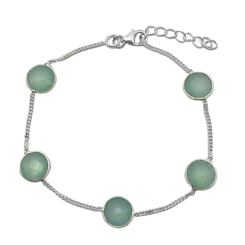 ANDREA COGGIOLA JOYAS - Pulsera Antonia Calcedonia Plata Fina 925